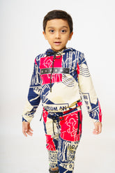 Gusto's Boys Printed Hoodies Cordset